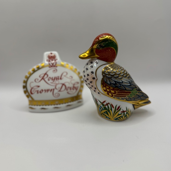 Royal Crown Derby Green Winged Teal Collectors Club Exclusive. Gold Stopper EUC - Picture 1 of 9